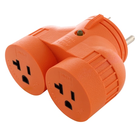 Adapter TT-30P RV 30A Plug To 2 15/20A Household Connectors